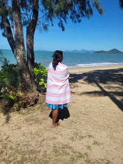 Sanur Pink Signature Sand-Free Beach Towel