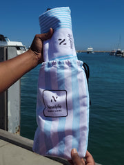 Calvi Sky Blue Signature Sand-Free Beach Towel