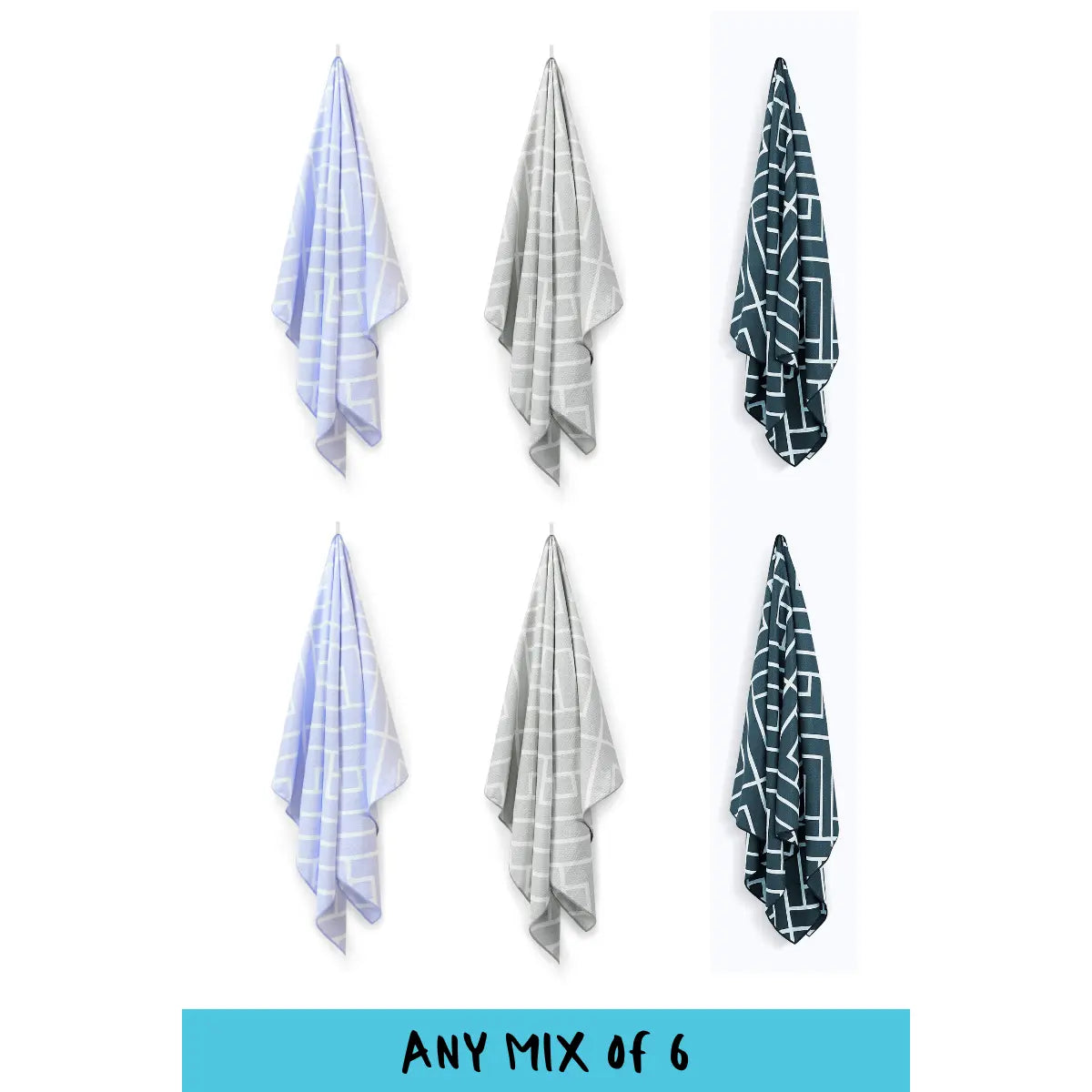 QUICK DRY BATH TOWEL BUNDLE 6 PACK