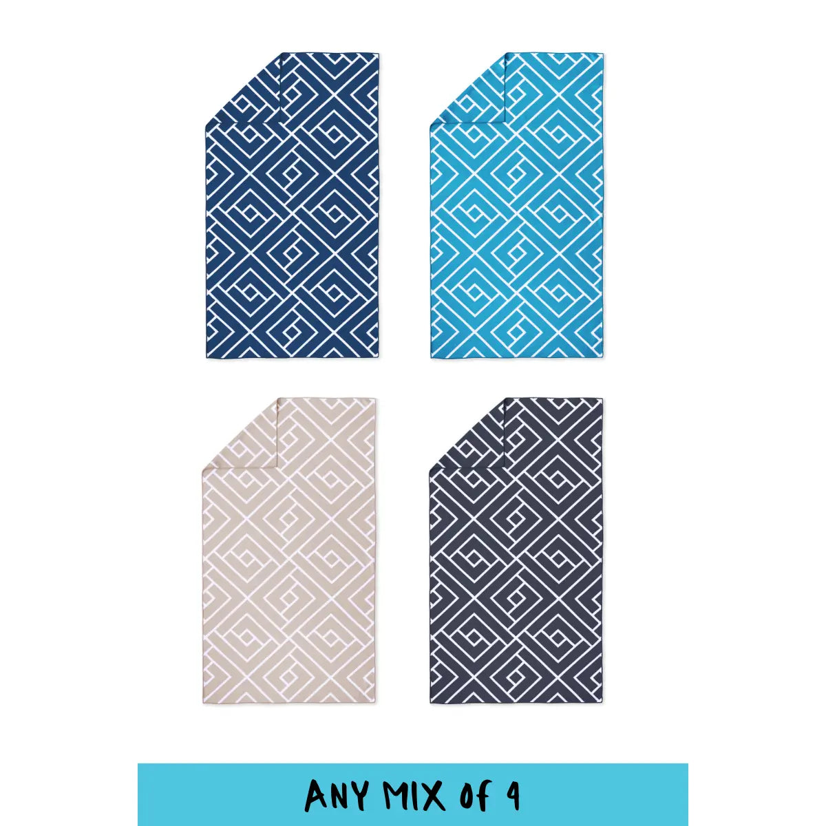 QUICK DRY COMPACT HAND TOWEL BUNDLE 4 PACK