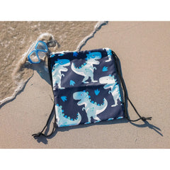 KIDS DRAWSTRING SWIM BAG - DINO