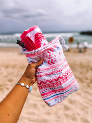 PINK SANDS SAND FREE BEACH TOWEL AND POUCH