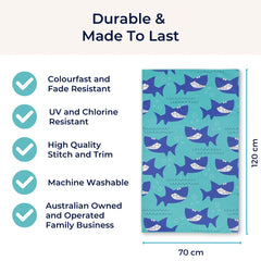 quick dry kids beach towel - SHARK