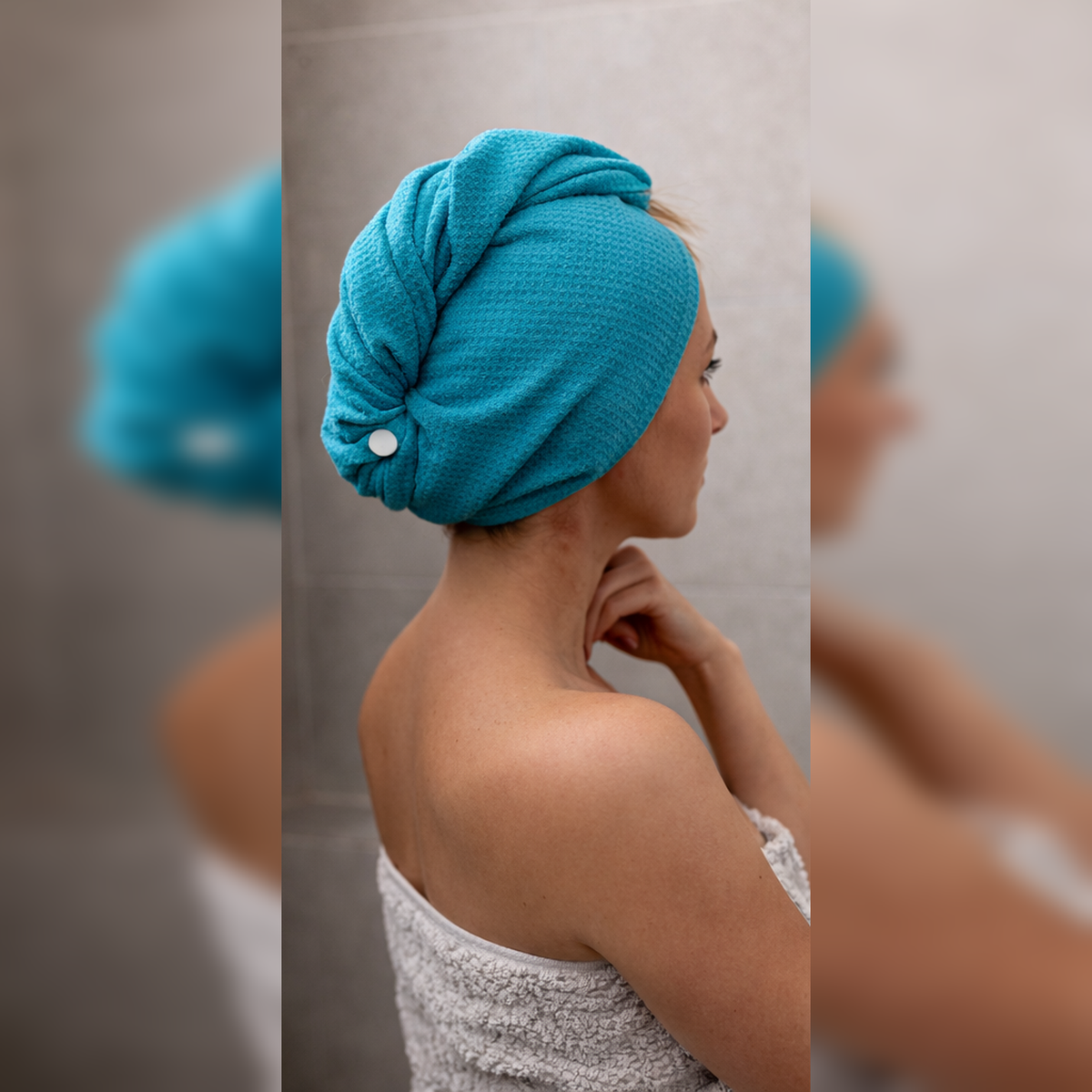 Teal Hair Towel Wrap
