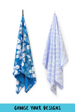 2 Pack Beach and Bath Towel Travel Bundle