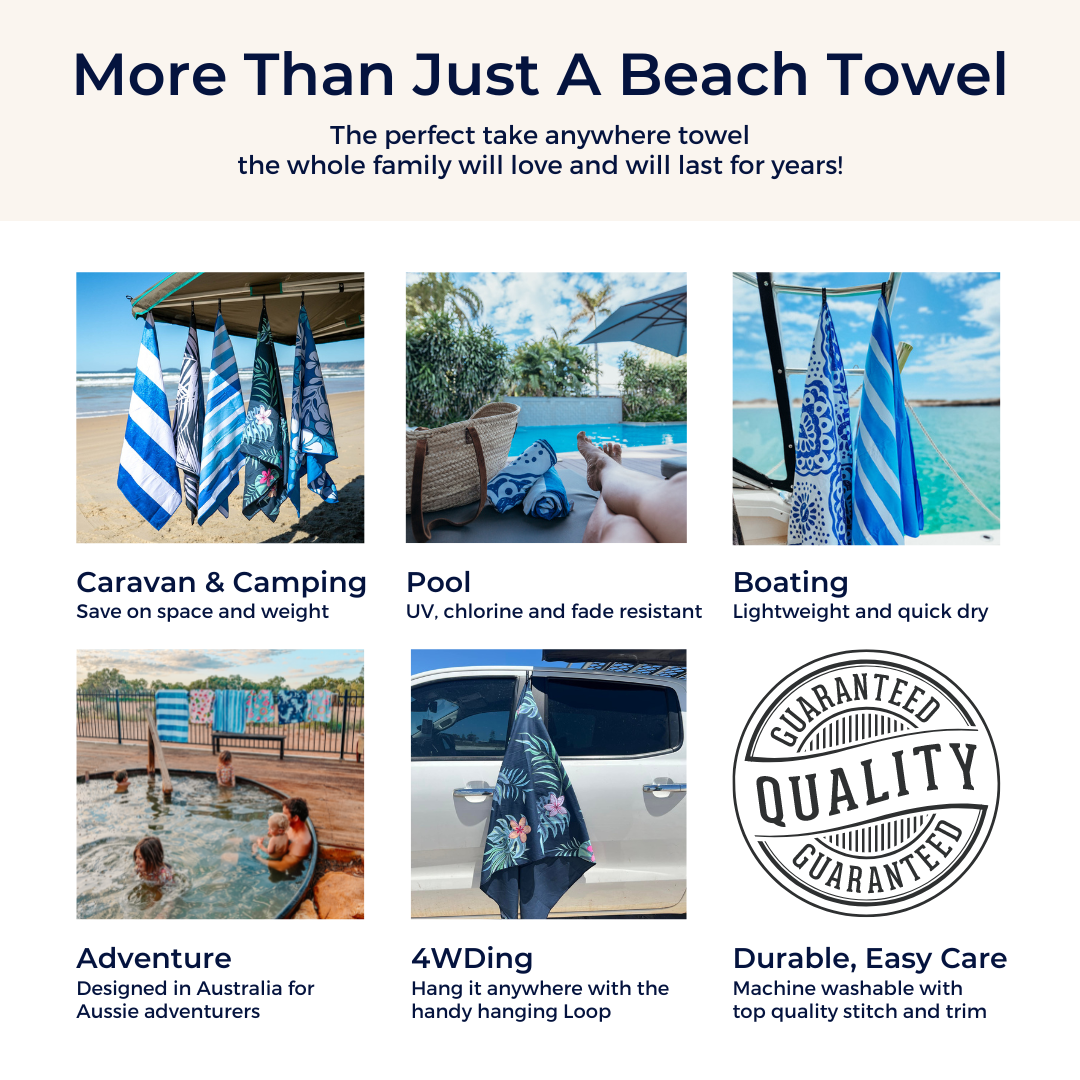 Noosa sand free beach towel and pouch